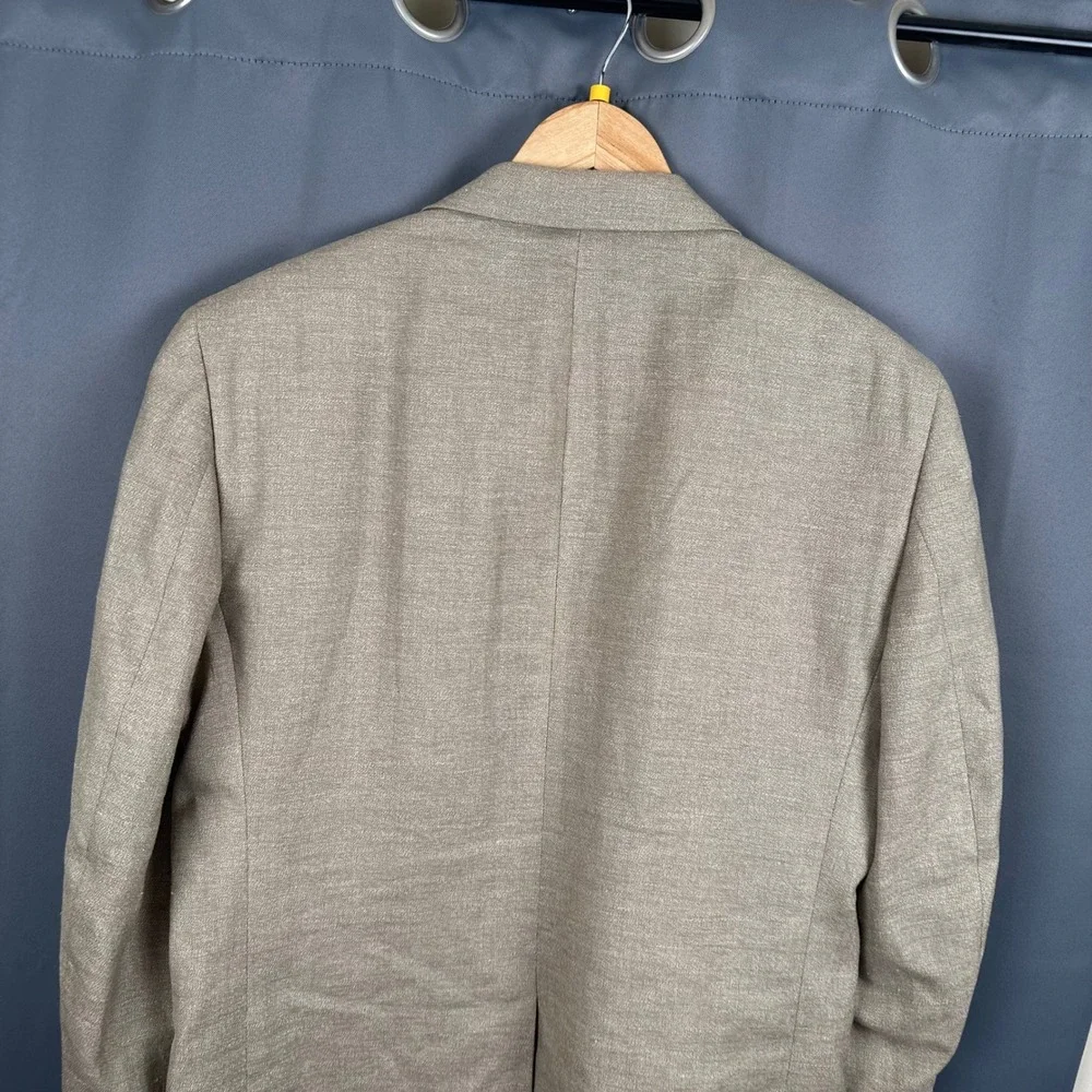 Jos. A. Bank Mens 43R Linen Wool Blend Blazer Sport Coat Tan 7717 2-Button